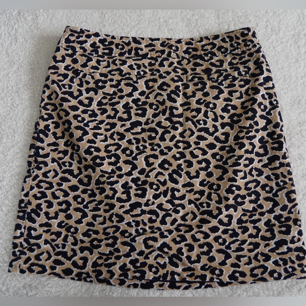 Talbots Tan and Black Leopard Print Pencil Skirt